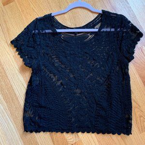 EXPRESS Women's Black Lace Top